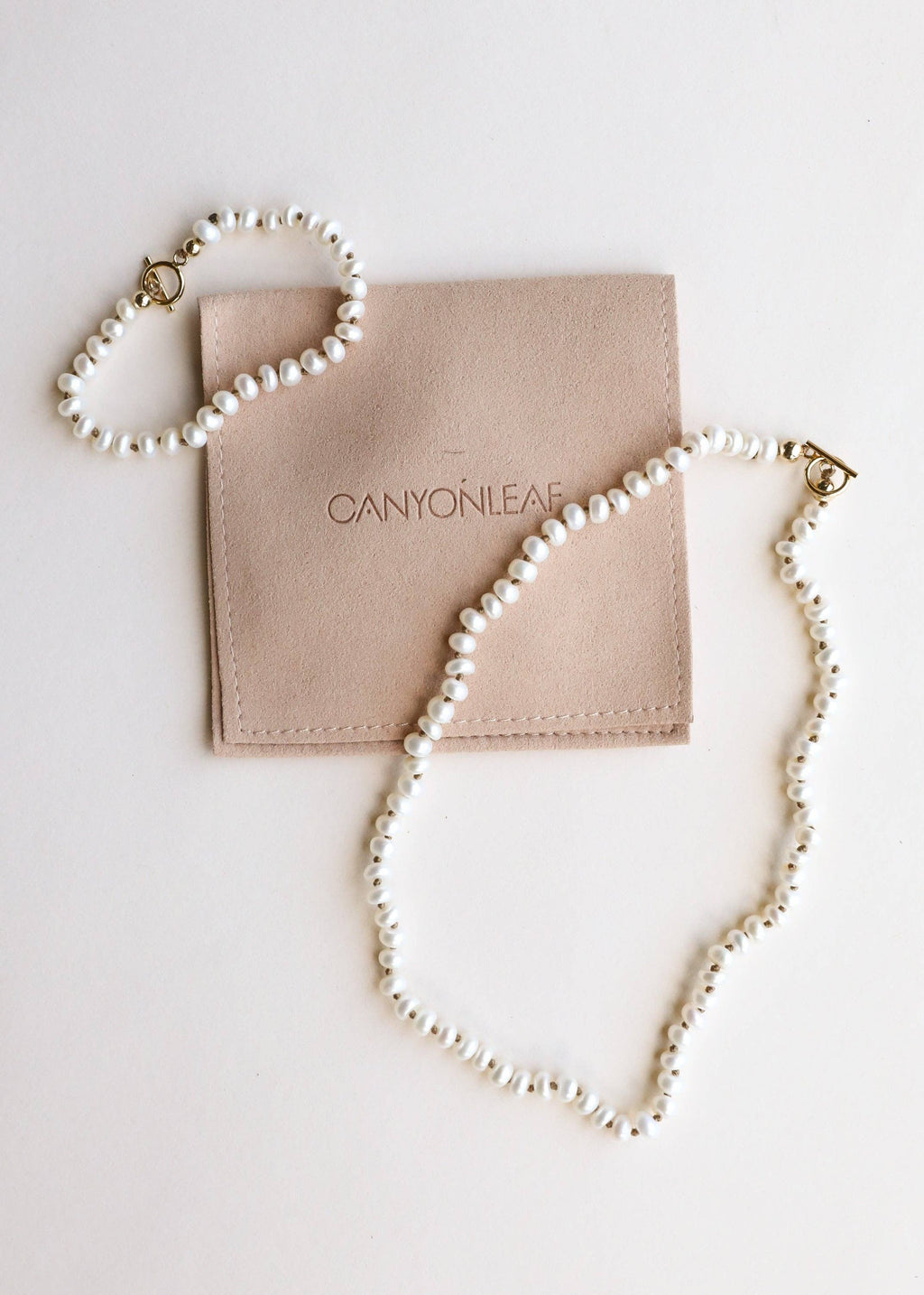 Dainty Natural Pearl Necklace + 14k Gold Filled Toggle: 15" Necklace